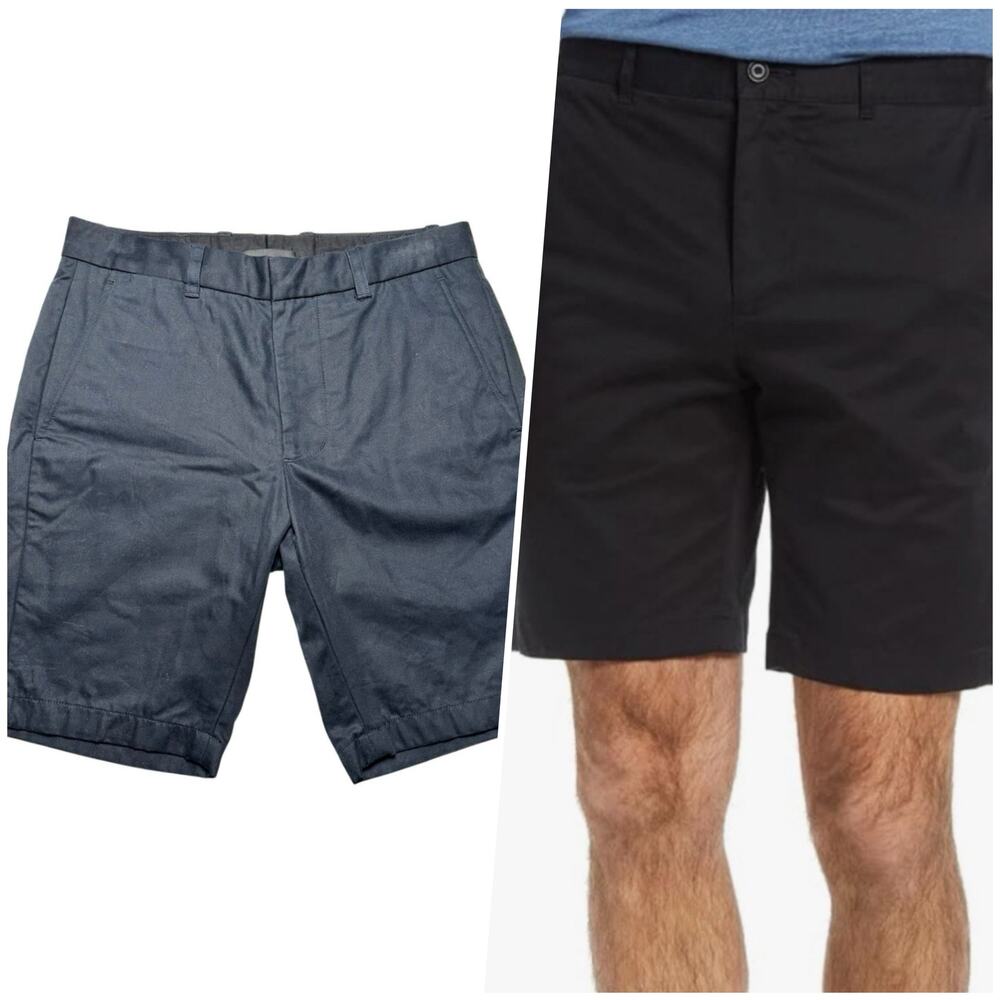 Vince | Men | Griffith Black Classic Slim Fit Micro Twill Chino Shorts | Size 28